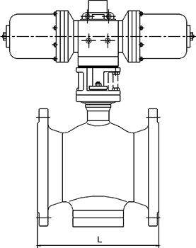 氣動(dòng)偏心半球閥結(jié)構(gòu)圖